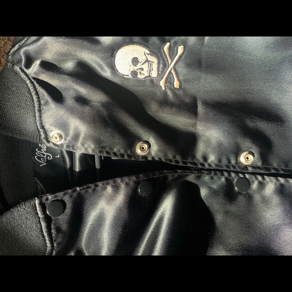Valfré “Dont worry, be happy” satin bomber jacket